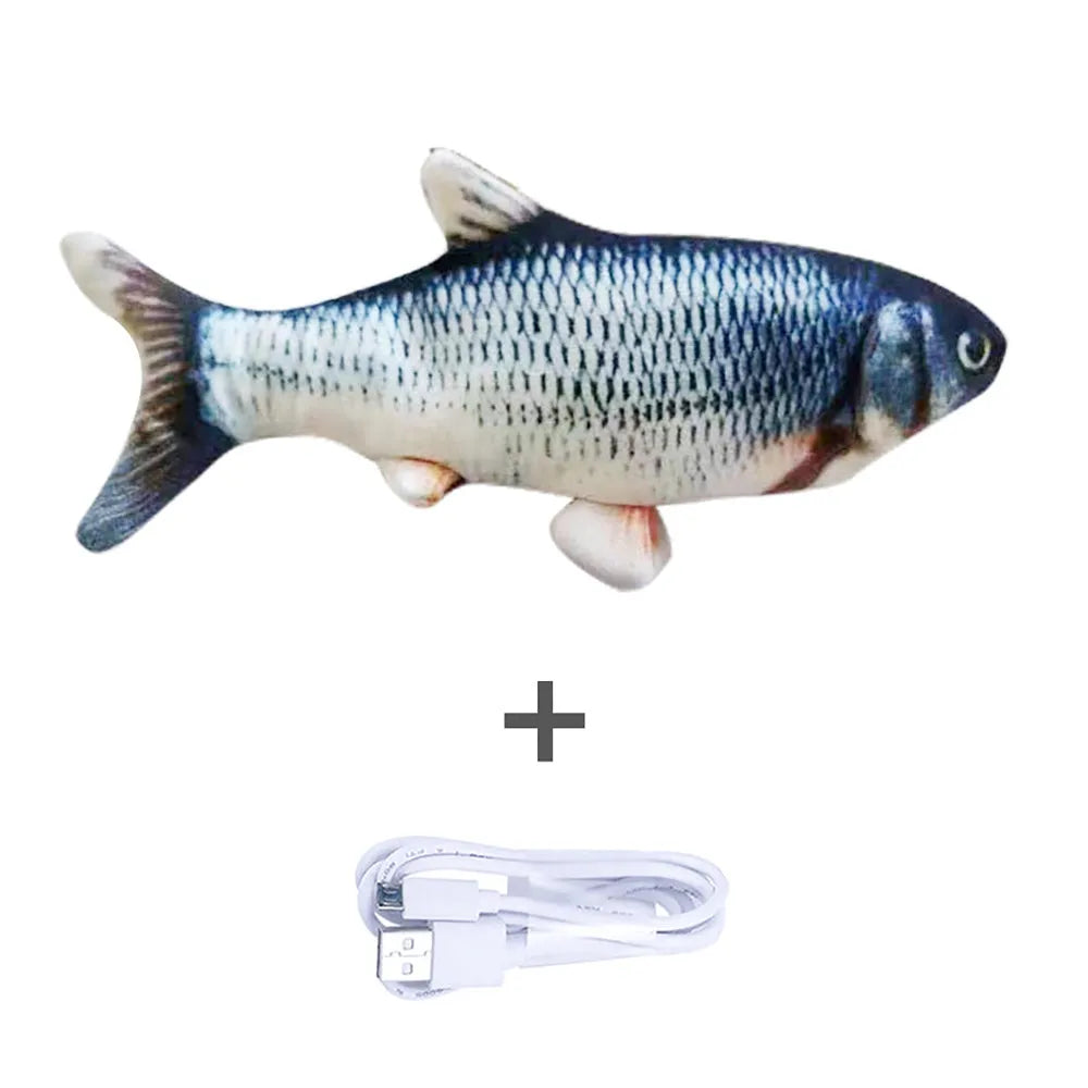 Electronic jumping fish simulation cat toy without catnip, 30cm multicolour design with USB charging