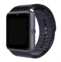Black smart watch with 1.54 inch display on a silicone strap, showing a watch face and fitness data.