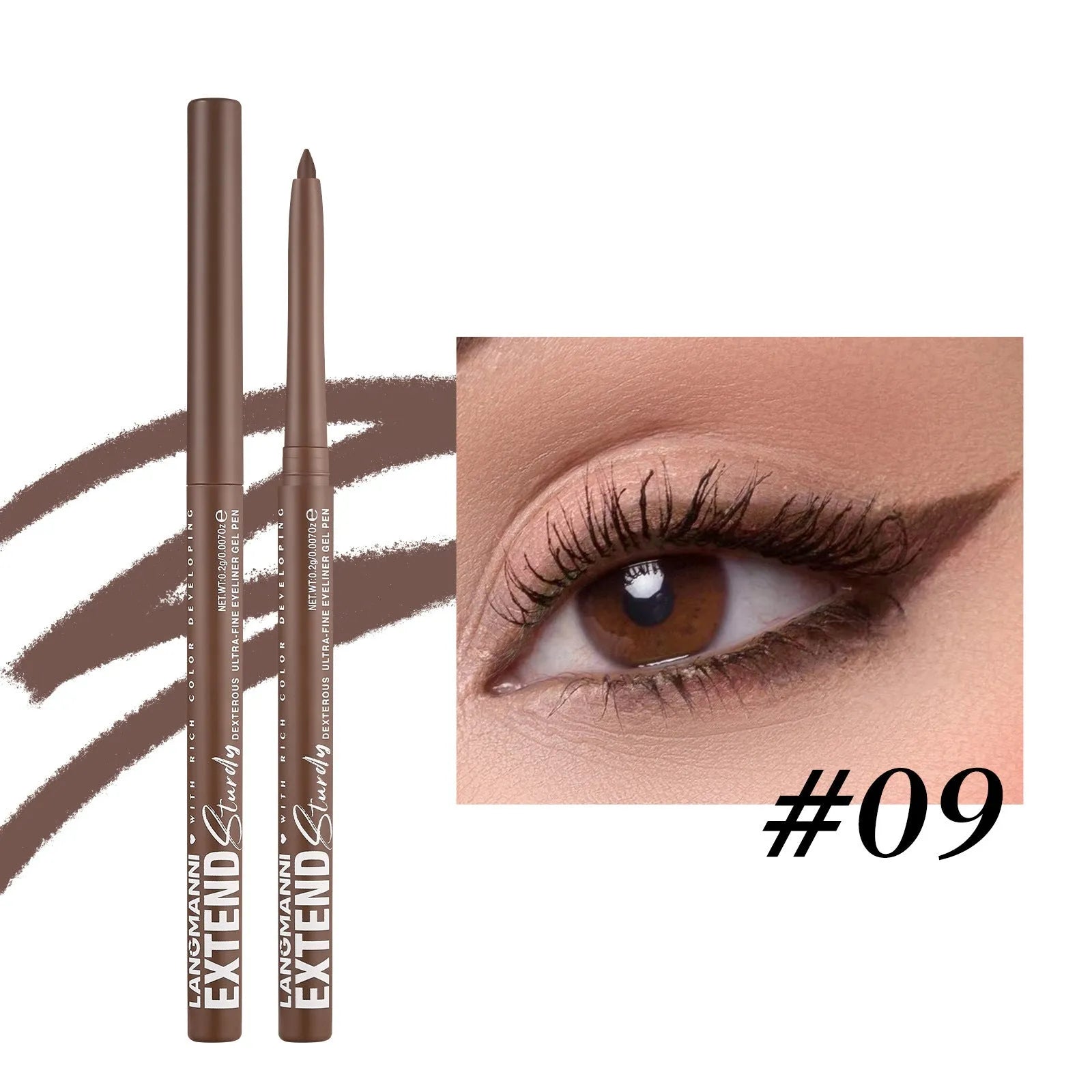 12 colourful gel eyeliner pencils in vibrant shades including glitter and metallic finishes