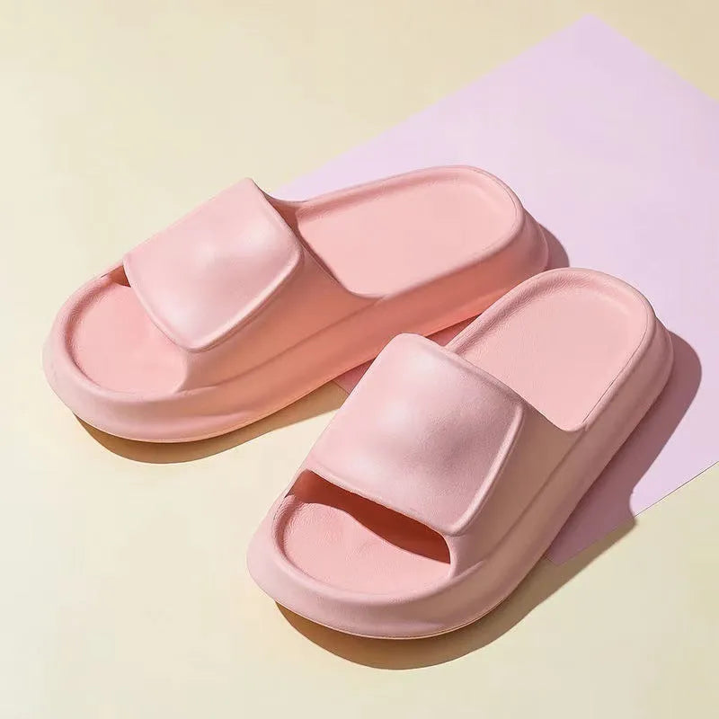 Thick sole EVA foam flip flop slippers for men and women in various colours.