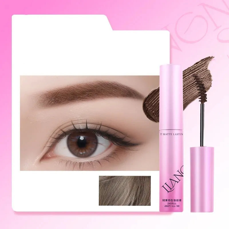 Eyebrow cream in four shades: coconut palm milk coffee, raw latte, coffee pink latte, and can be born