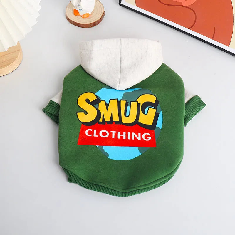 Green cotton dog coat for large breeds shown in sizes from L to 4XL for winter wear