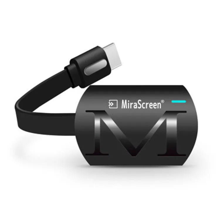 Black USB HDMI screen mirroring dongle for wireless 1080p display from phones and laptops