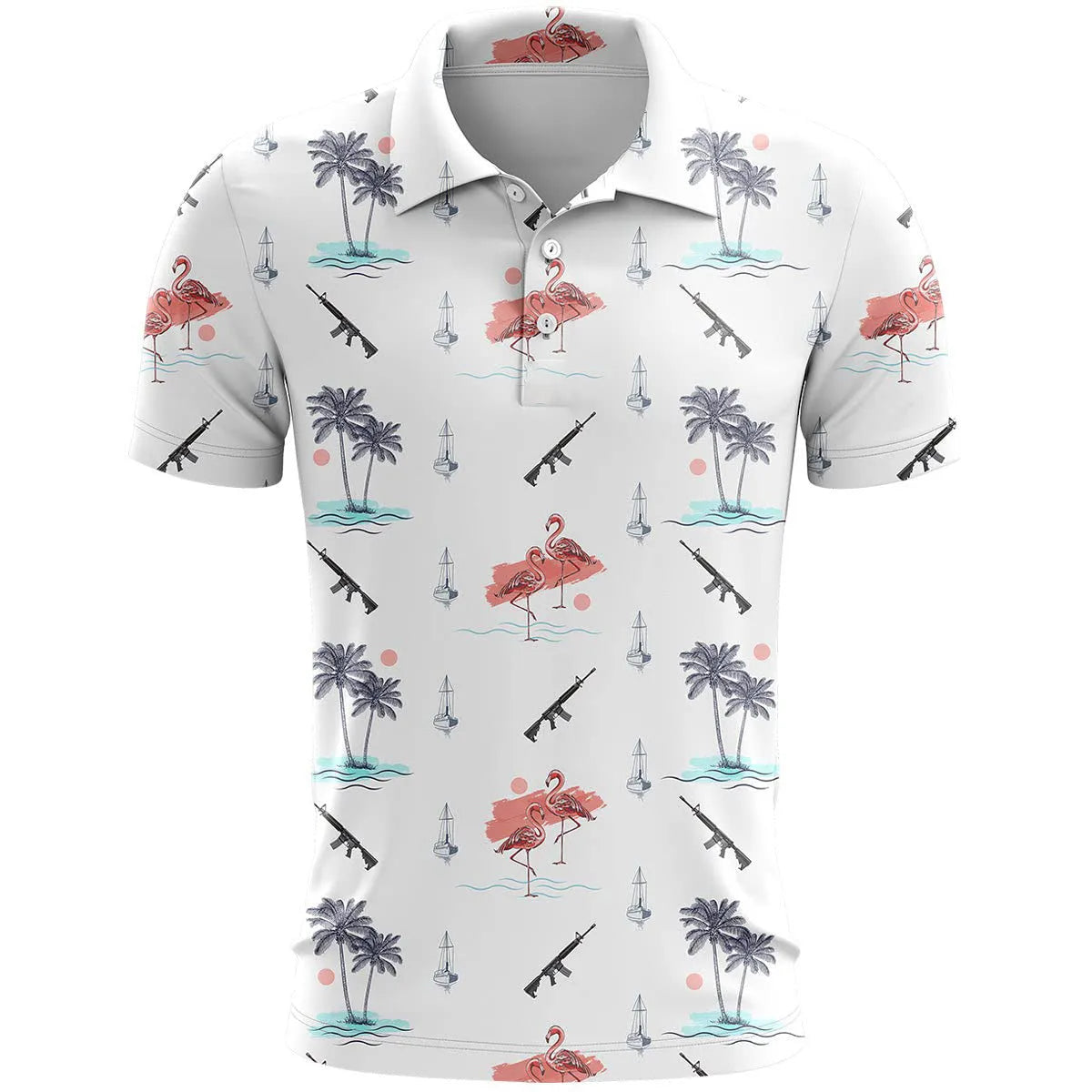 Men's 3D printed short sleeve sports T-shirt in bird eye polyester fabric with colour matching pattern