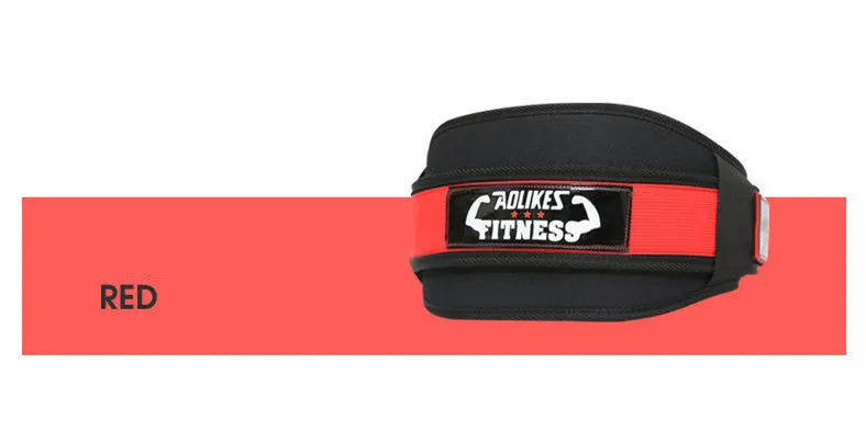 Nylon fitness waistband for adult weightlifting in black, red, or yellow colours