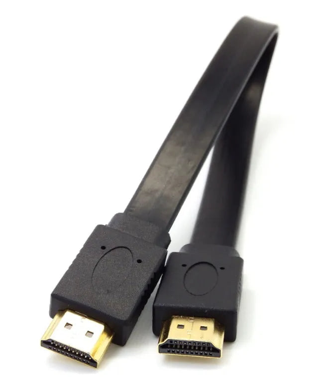Flat design HDMI cable version 1.4 showing connectors and seven available length options