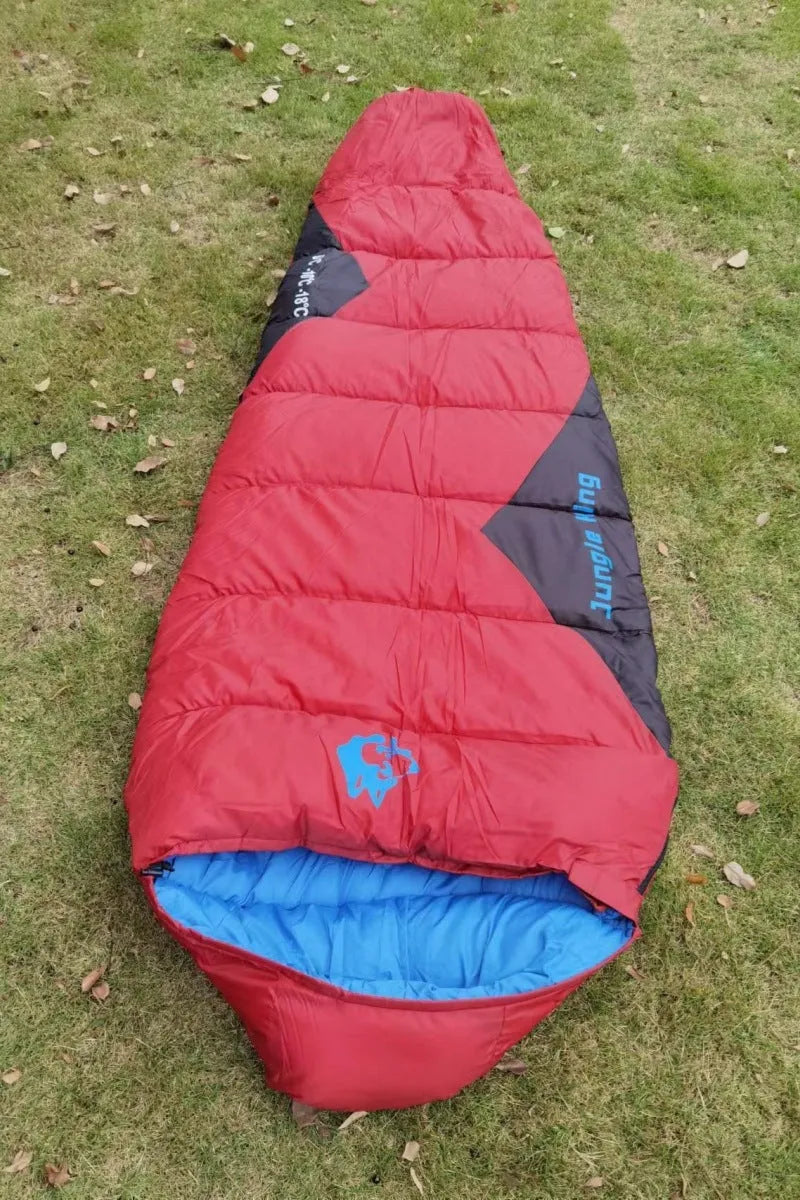 Outdoor mummy sleeping bag in Army Green colour with compression storage bag