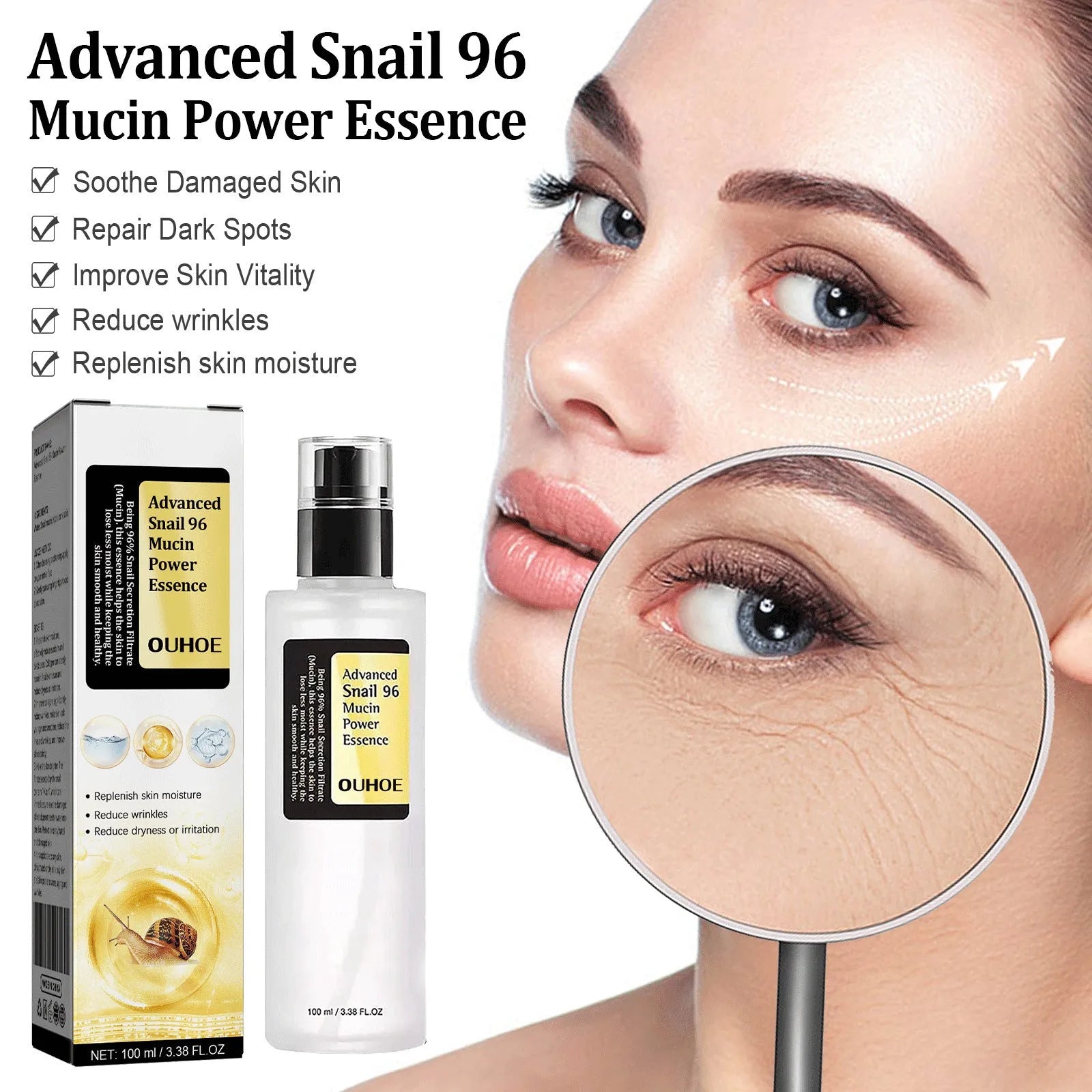 100ml Snail Serum Collagen Facial Serum Original bottle for hydrating and firming skin