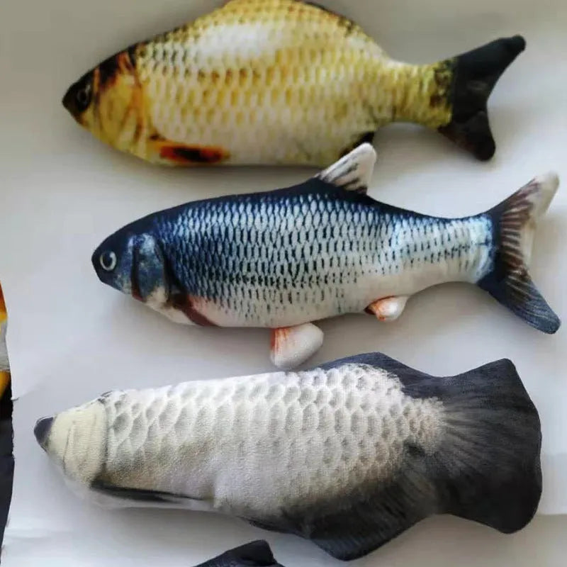 Electronic jumping fish simulation cat toy without catnip, 30cm multicolour design with USB charging