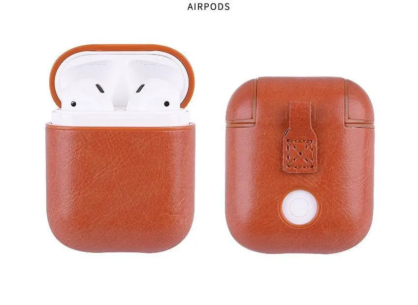 Genuine leather Bluetooth earphone charging case in four colour options