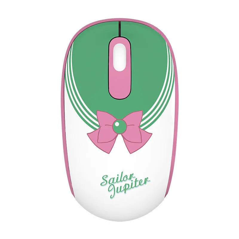 Sailor Moon cartoon wireless mouse in pink with USB connector and adjustable DPI settings