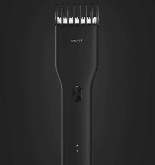 Black and white cordless hair clippers with ceramic blade and adjustable slider comb