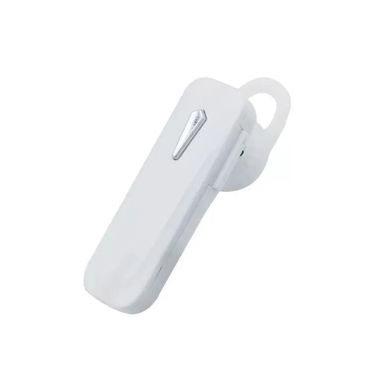 M163 car Bluetooth headset in black and white colour options showing call control buttons and Bluetooth connectivity