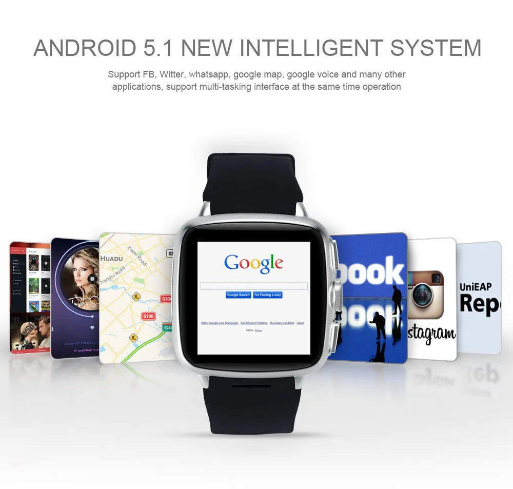 Z01 smart watch with black or white colour options showing 1.54-inch touchscreen display