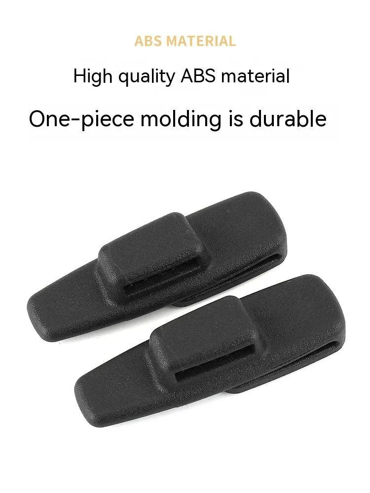 Black ABS plastic car safety belt stopper clip set with 2 pieces in OPP packaging