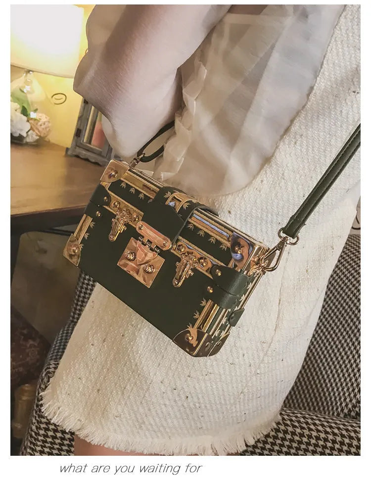 Women's hard PU leather shoulder bag with crossbody strap and flap design
