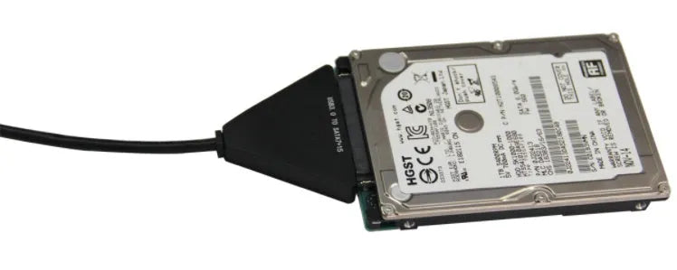 Black USB 3.0 to SATA adapter cable with 7+15 pin connector for hard drives