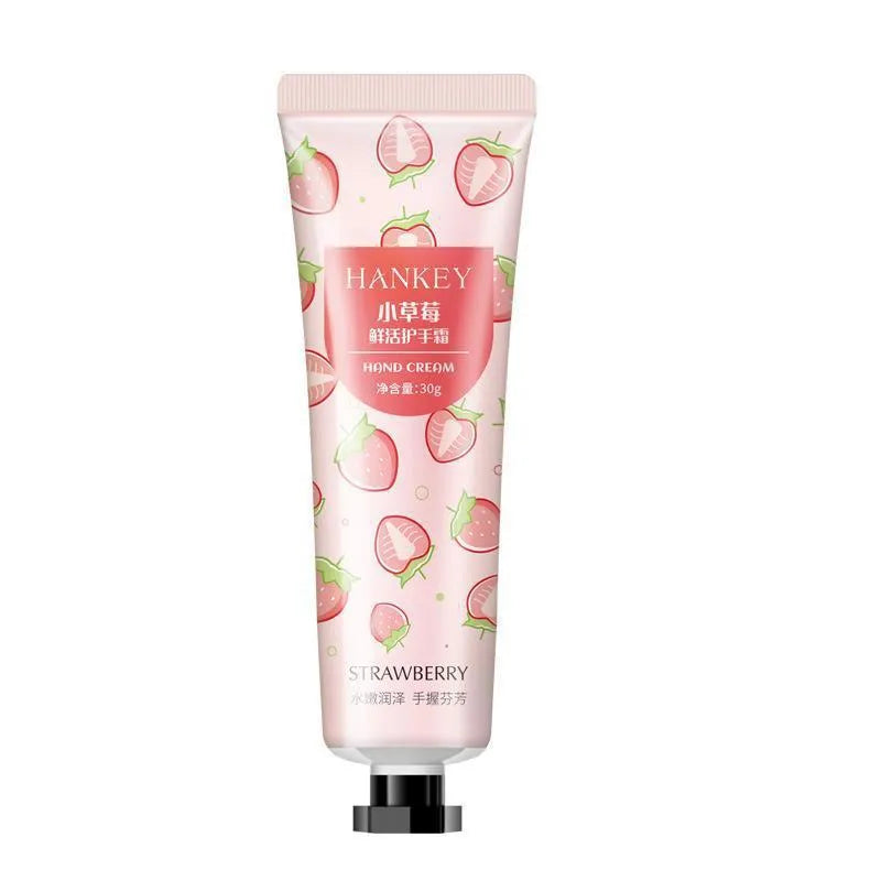 30g tube of fruit-based hand cream with eleven formula options including avocado and green tea