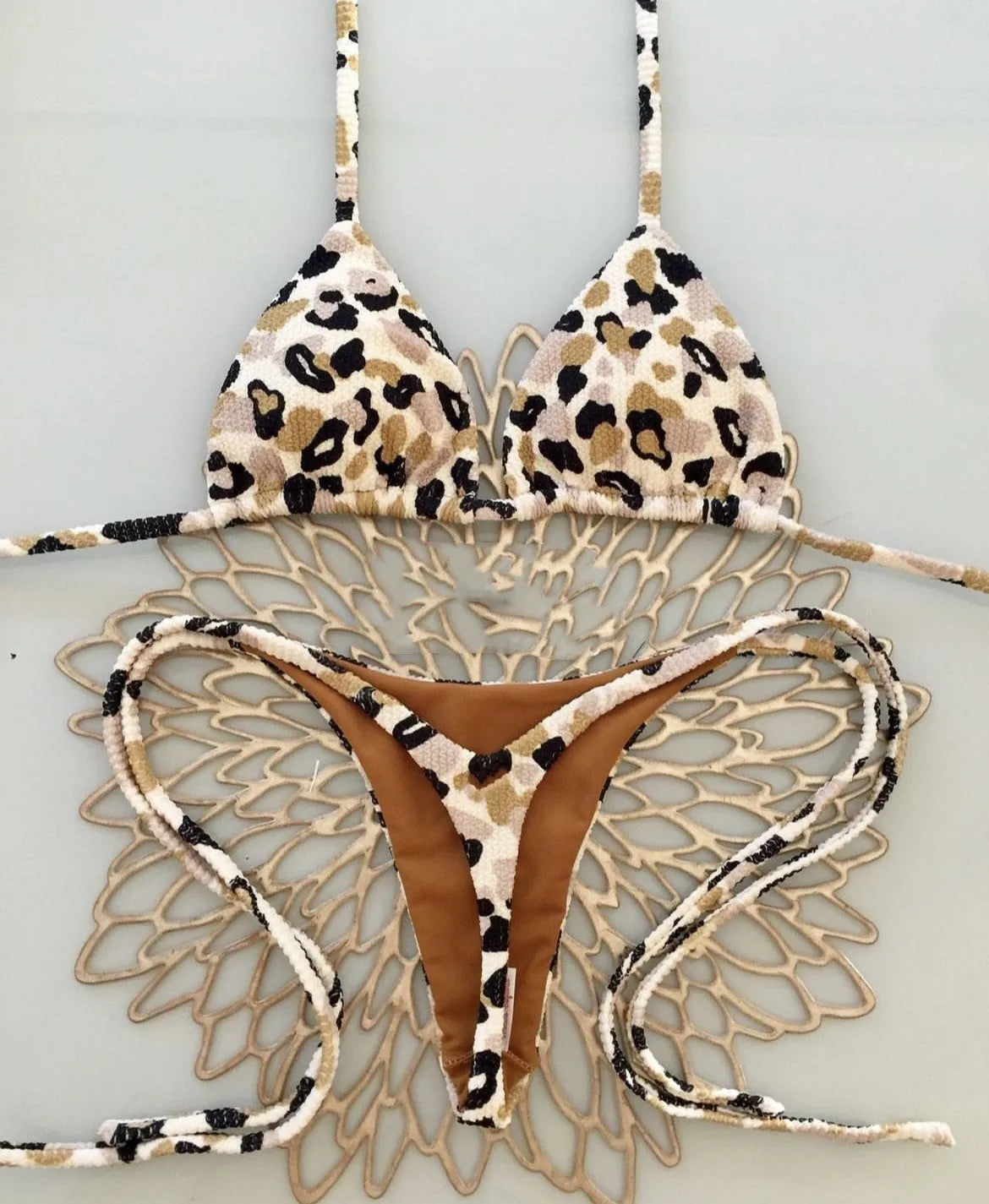 Women's printed bikini swimsuit in quick-dry nylon with cotton lining, shown in colour RT2110.