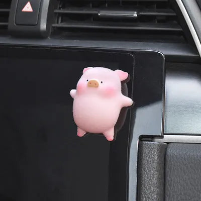 Cute cartoon pig resin ornament for car dashboard decoration