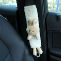 Cartoon rabbit and bear design lamb wool car seatbelt shoulder protector for passenger comfort