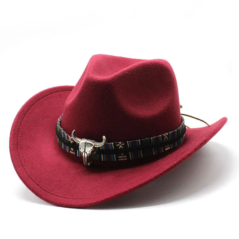 Western-style cowboy hat with bell crown in multiple colour options including army green, brown, and black