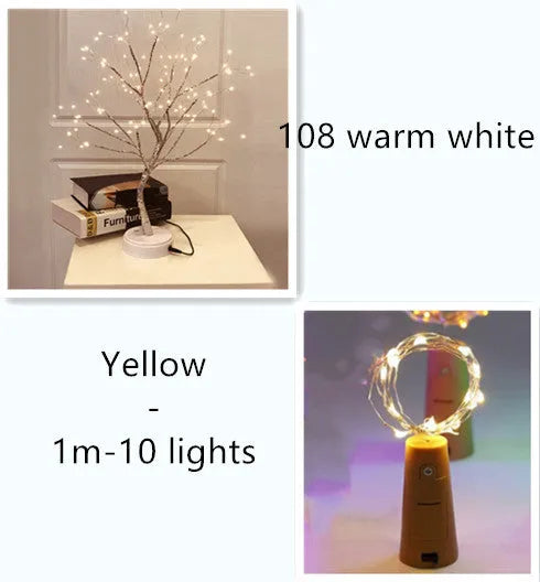2M wine bottle light string with 20 LEDs on silver copper wire and bottle stopper