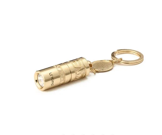 Gold zinc alloy mini waterproof LED flashlight keychain for outdoor emergency use