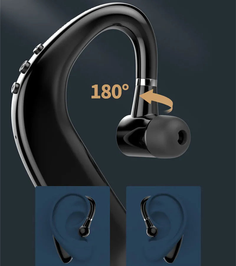 A single black or blue wireless in-ear Bluetooth headset with a microphone, shown on its own.