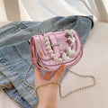 Women's PU leather mini tote saddle crossbody bag in horizontal square shape
