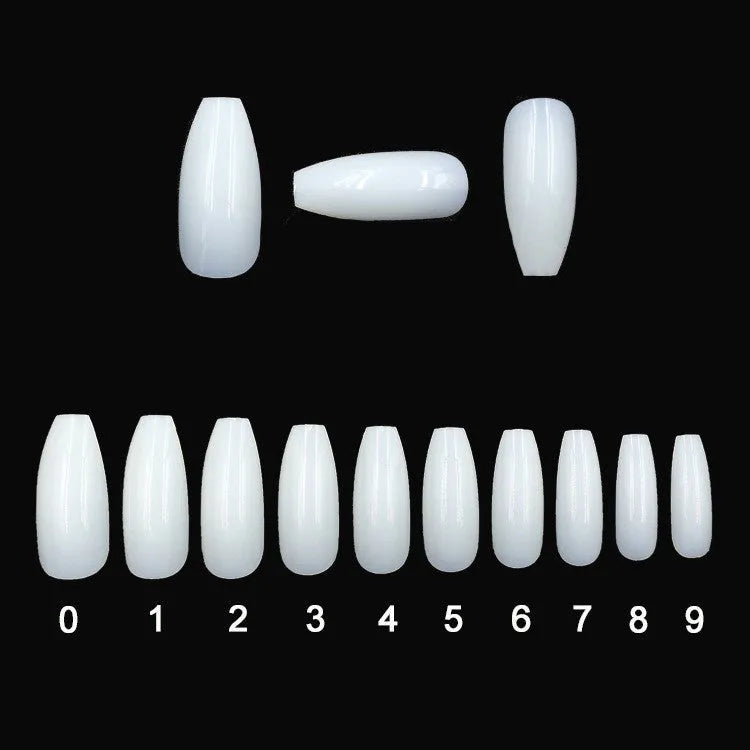 500 clear natural ABS false nails in 10 sizes for professional or home nail application