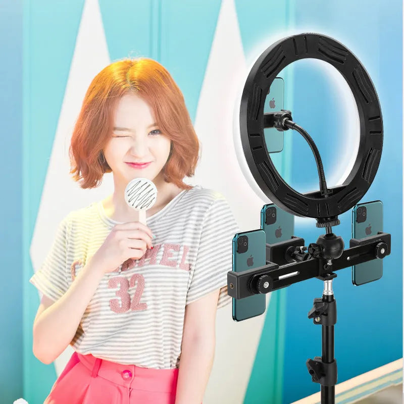 10 inch ring selfie light with metal bracket for smartphone photography