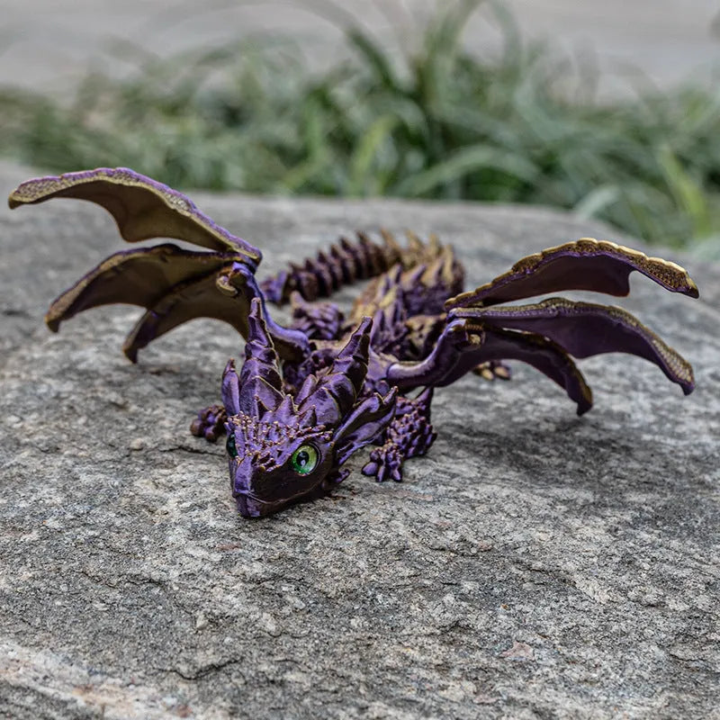 Red gold PLA plastic dragon wings decoration toy with 25cm wingspan for costume accessories