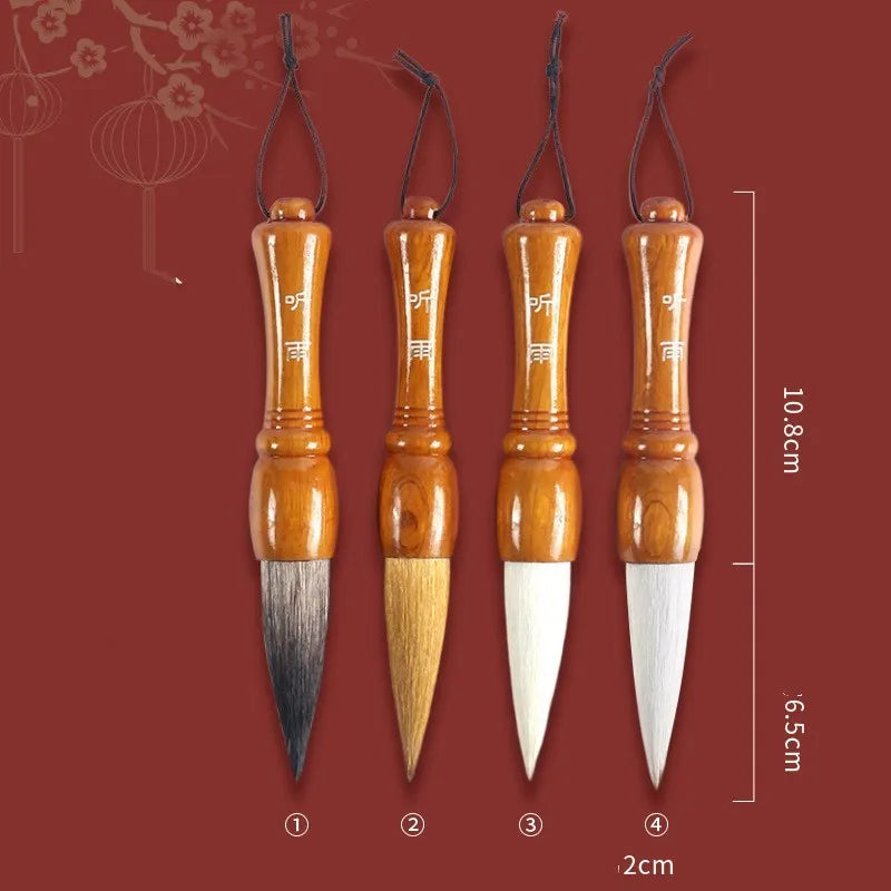 Large traditional Chinese painting brush with mixed wolf and sheep hair bristles for ink wash artwork