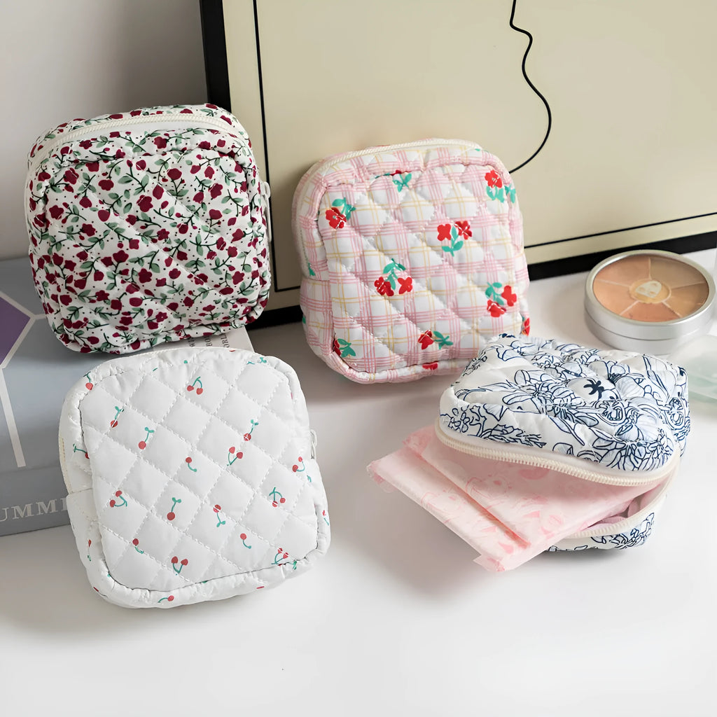 Polyester women's key storage bag with floral pattern in various colour options