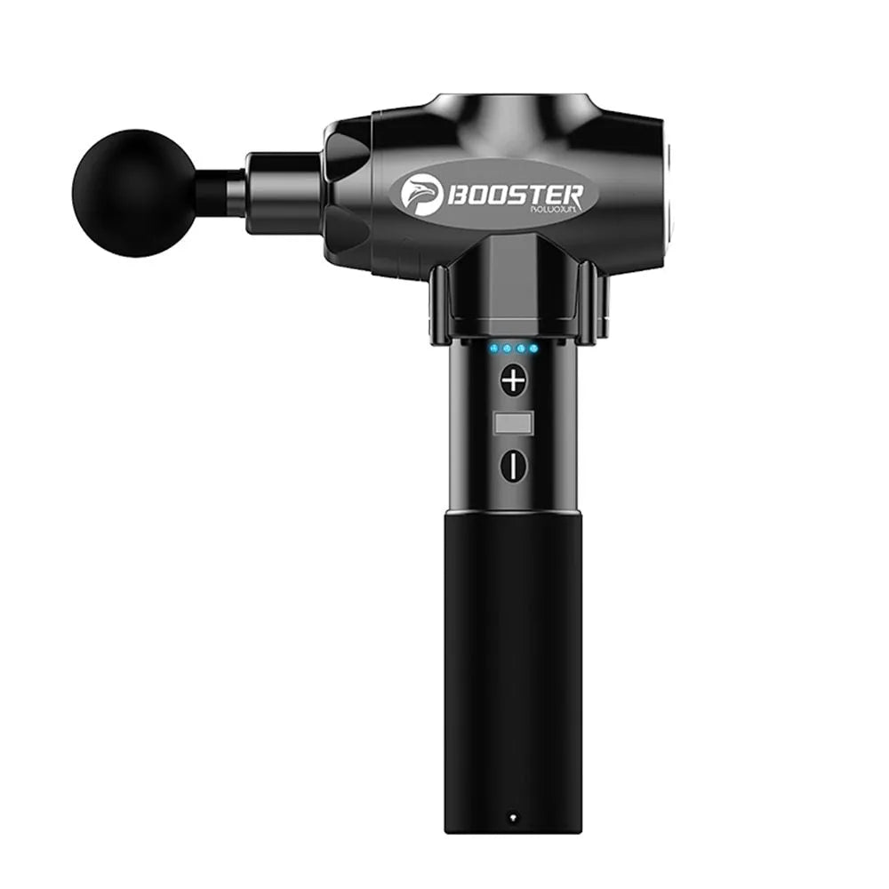 Black and white muscle relaxation massager with 24V battery and adjustable speed control