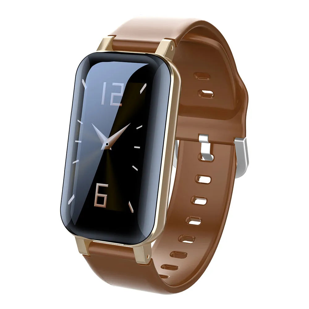 Smart call bracelet in Black Blue or Coffee with heart rate monitor and 10m wireless range