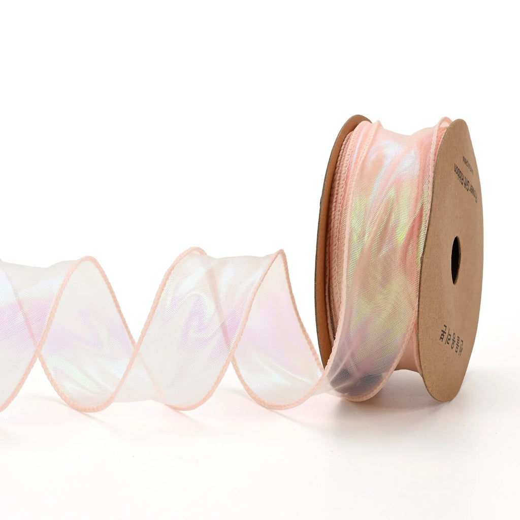 Fishtail yarn ribbon with colourful wave pattern in 4cm width for floral arrangements