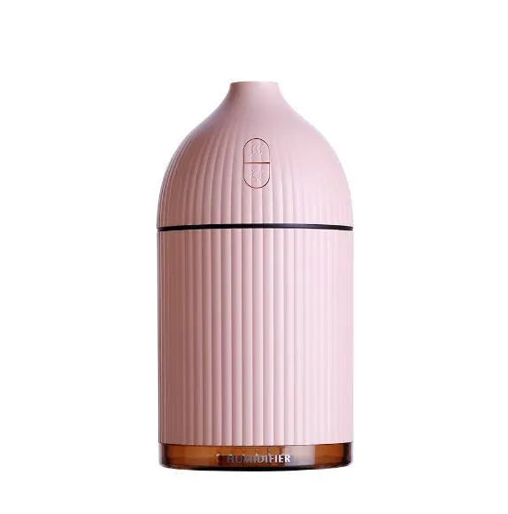 White USB-powered aromatherapy diffuser humidifier with LED light, 300ml capacity