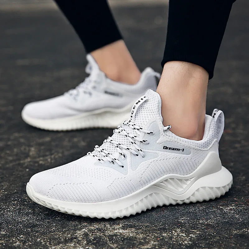 Student breathable running shoes in multiple colours with mesh upper and front strap