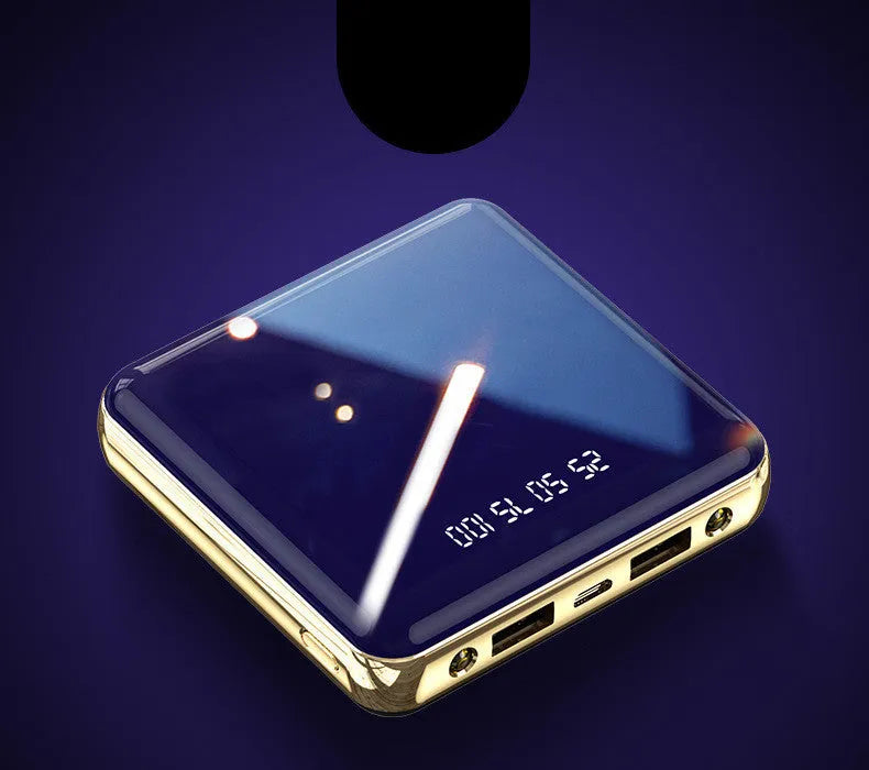Square mini power bank 20000mAh with multi-U ports and plastic shell in blue green grey or red
