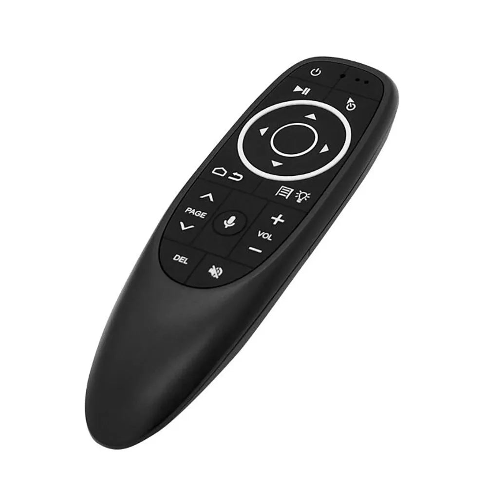 G10 G10S intelligent voice remote control with air mouse function showing silicone buttons on plastic shell
