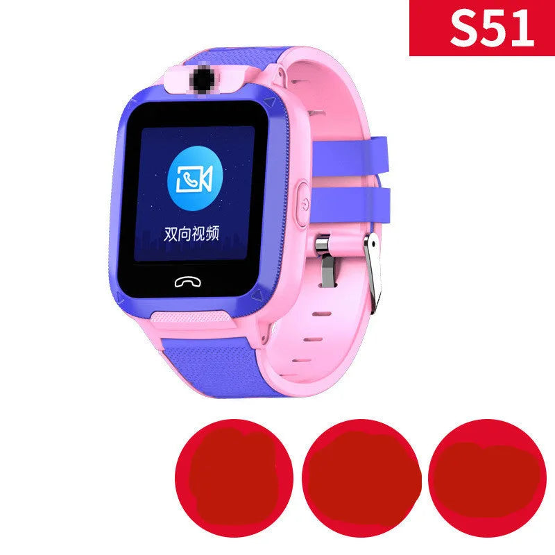 Blue children's smart watch with GPS and video calling on 1.44-inch touch screen