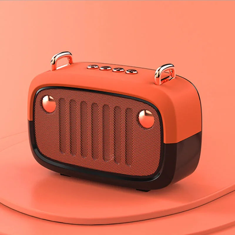 Compact portable mini speaker with subwoofer in choice of five colours showing Bluetooth and USB connectivity
