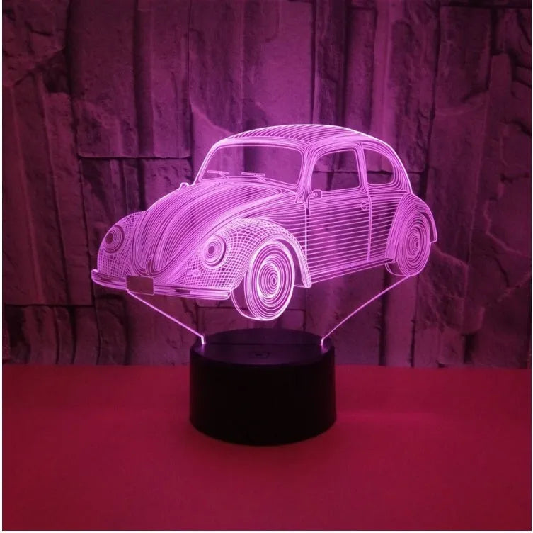 Colourful LED table lamp with touch remote control on black base