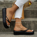 Thick rubber sole flip-flops in multiple colours with round toe shape and PU upper material