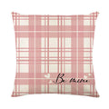 Square red and white plaid pillow cover with heart pattern for Valentine's Day decor