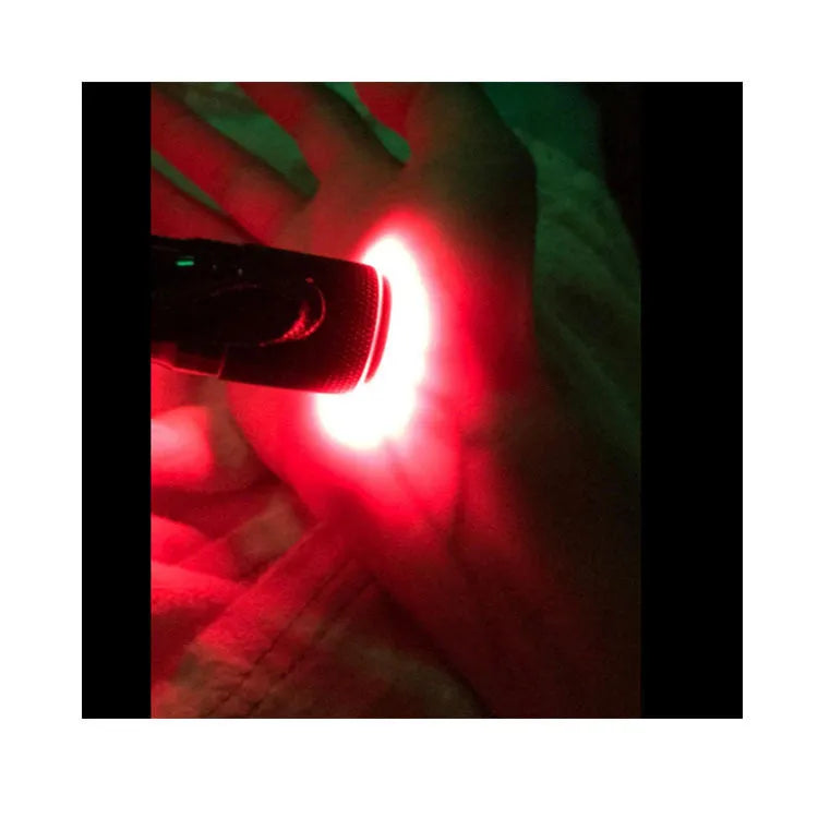 Black aluminium alloy smart vein locator with red LED illumination for medical vein visualisation