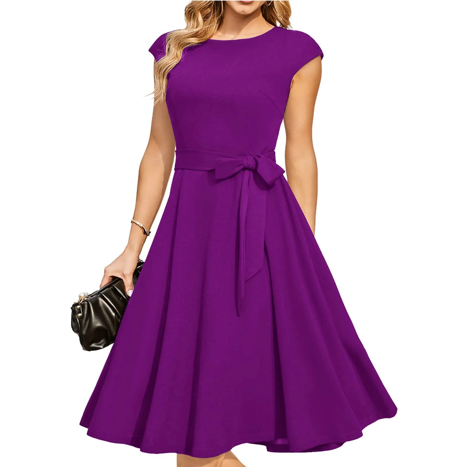Sleeveless lace-up waist-tight party dress with oversized swing skirt in twisted silk fabric