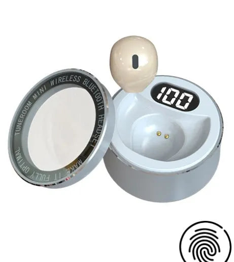 Invisible mini in-ear Bluetooth headset with 9mm skin-coloured non-flashing earpiece for discreet hands-free communication